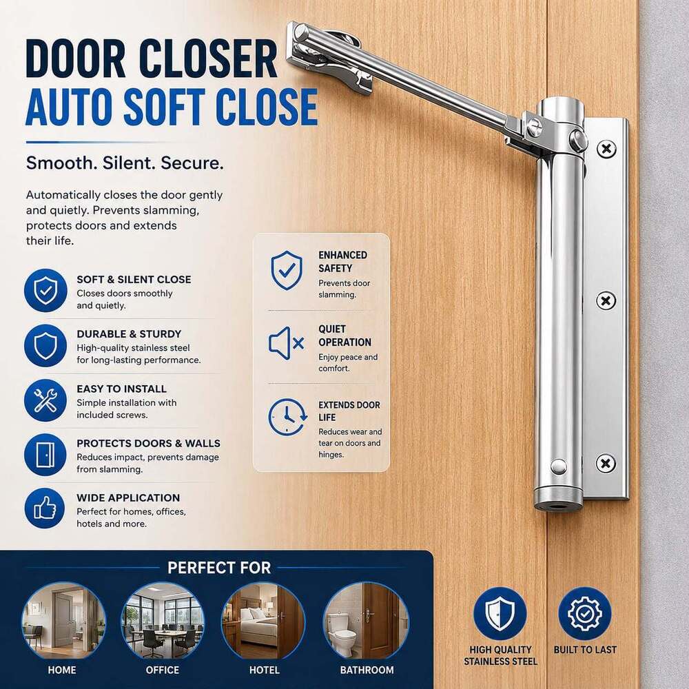 Automatic Door Closer Hinge Lock