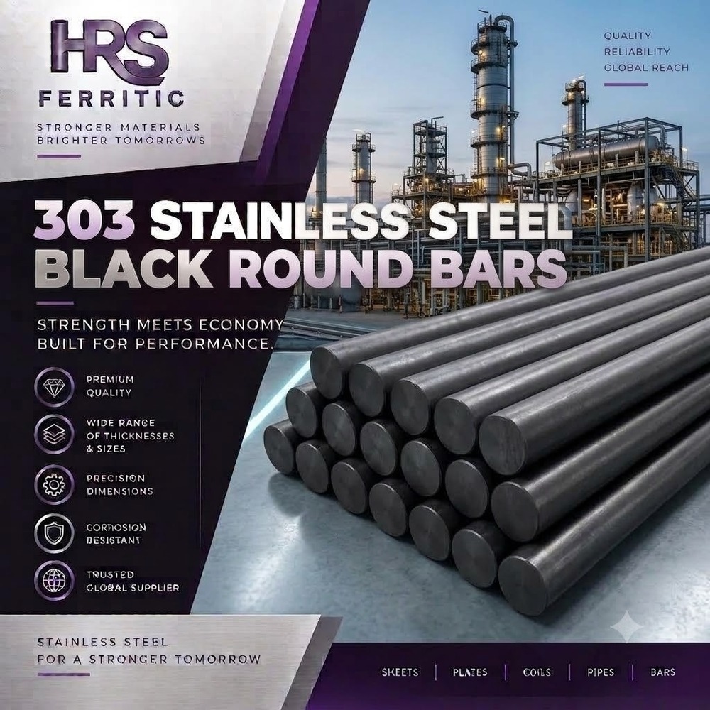 303 SS Black Round Bar