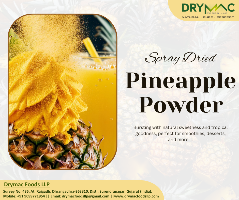 Spray Dried Pineapple Powder - Powder Form, 12 Months Shelf Life | Soluble In Water, Ideal For Beverages, Health Foods, Bakery, Baby Foods, Jellies