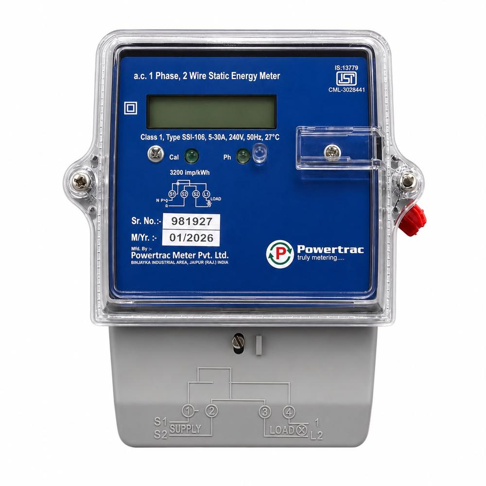 1 Phase 2 Wire Static Energy Meter - Accuracy: 1.0 %