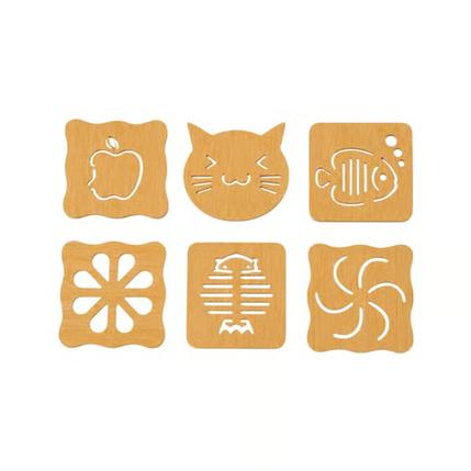 Simpletown Wooden Heat-Resistant Table Cup Coasters