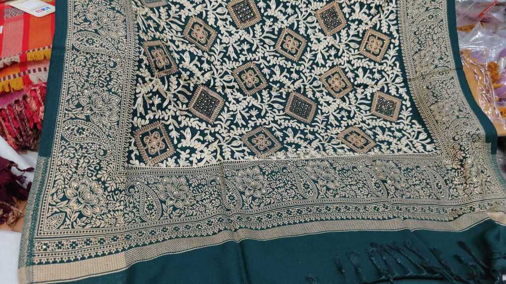 Liva Embroidery Ari Work Swarovski Shawl