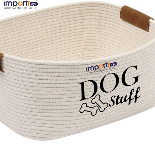 Large Cotton Dog Puppy Toy Basket Storage
