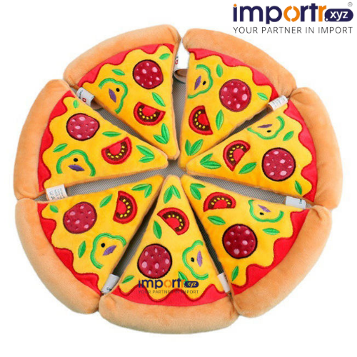 Stuffed Pizza Interactive Squeaky Plush Small Pet Dog Toys