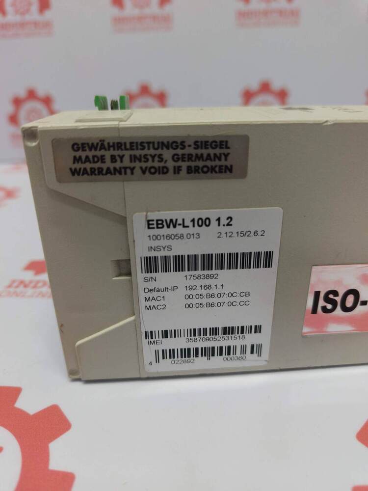 INSYS EBW-L100.1.2 Professional, Industrial LTE Mobile Routing Gateway Built For Secure M2M And IoT Applications