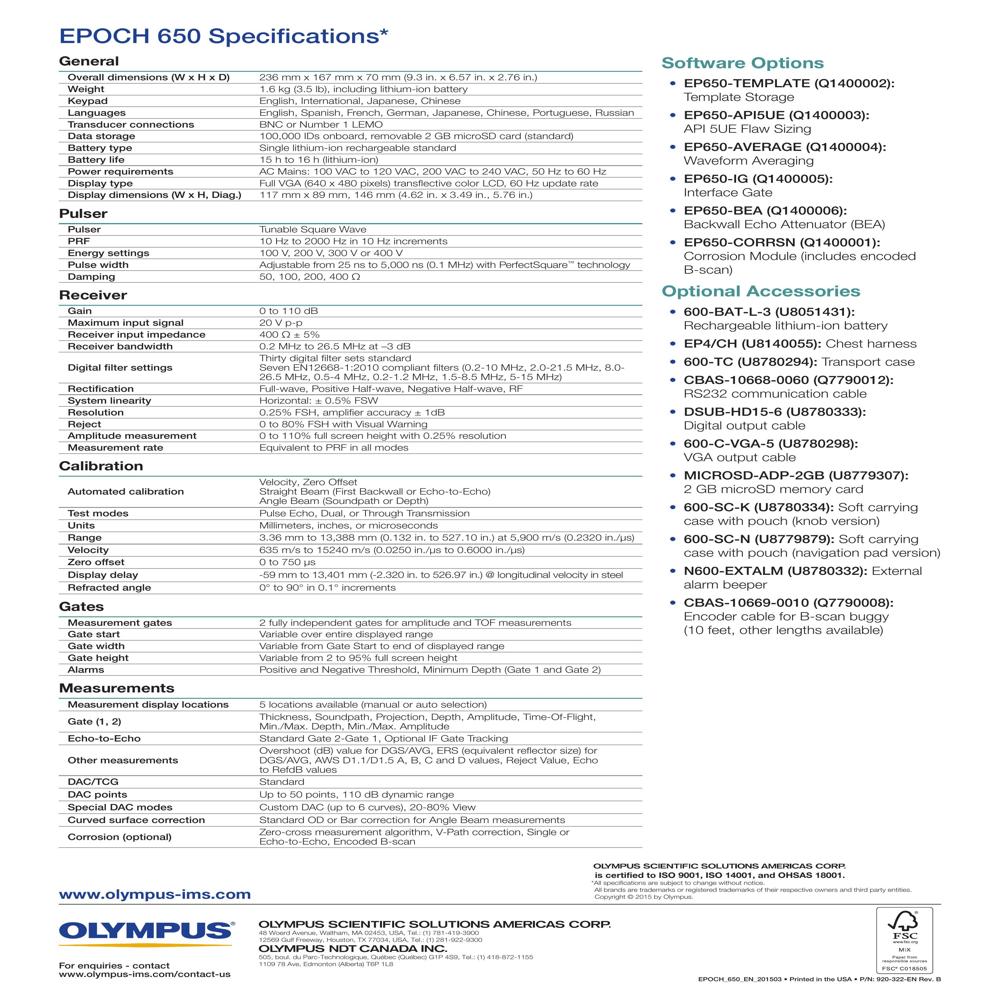 EPOCH 650 Ultrasonic Flaw Detector