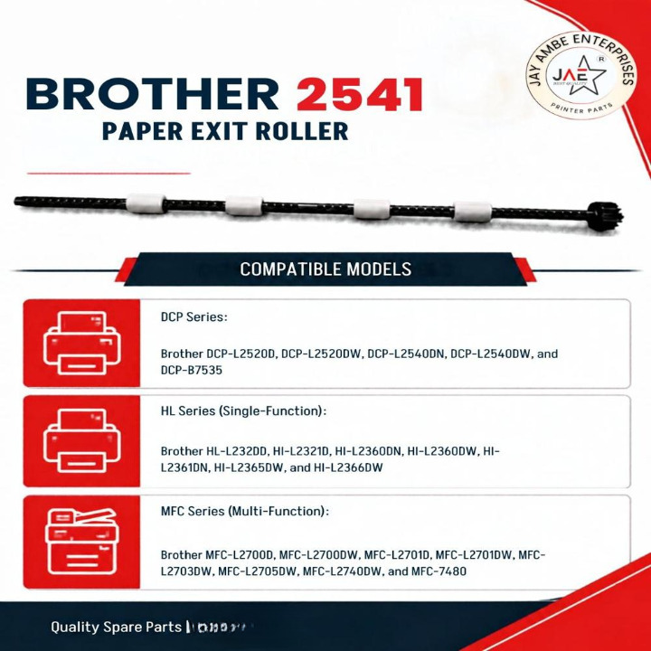 Brother 2541 Papaer Exit Roller - Color: Black & White