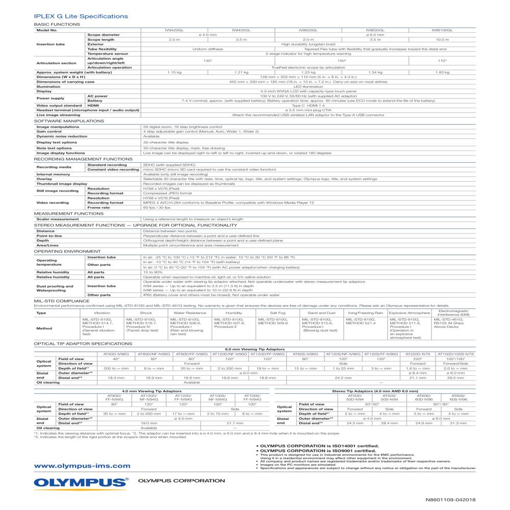 OLYMPUS IPLEX G LITE POWERFUL INDUSTRIAL VIDEOSCOPE