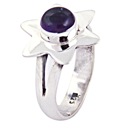 न्यू स्टार एमेथिस्ट जेमस्टोन सिलनर रिंग