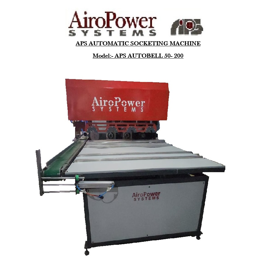 Automatic Socketing Machine - Mild Steel, 2300x1700x2100 Mm, Blue/grey | Plc Control, 550 Kgs/hr Capacity, Pipe Chamfering & Logo Embossing