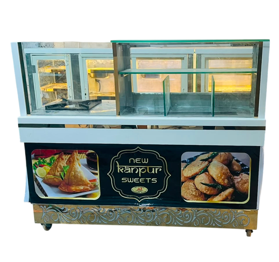 SS And Glass Snack Display Counter