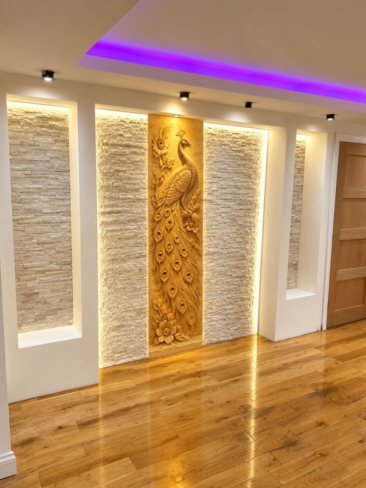 Resin Peacock Relief Wall Panel