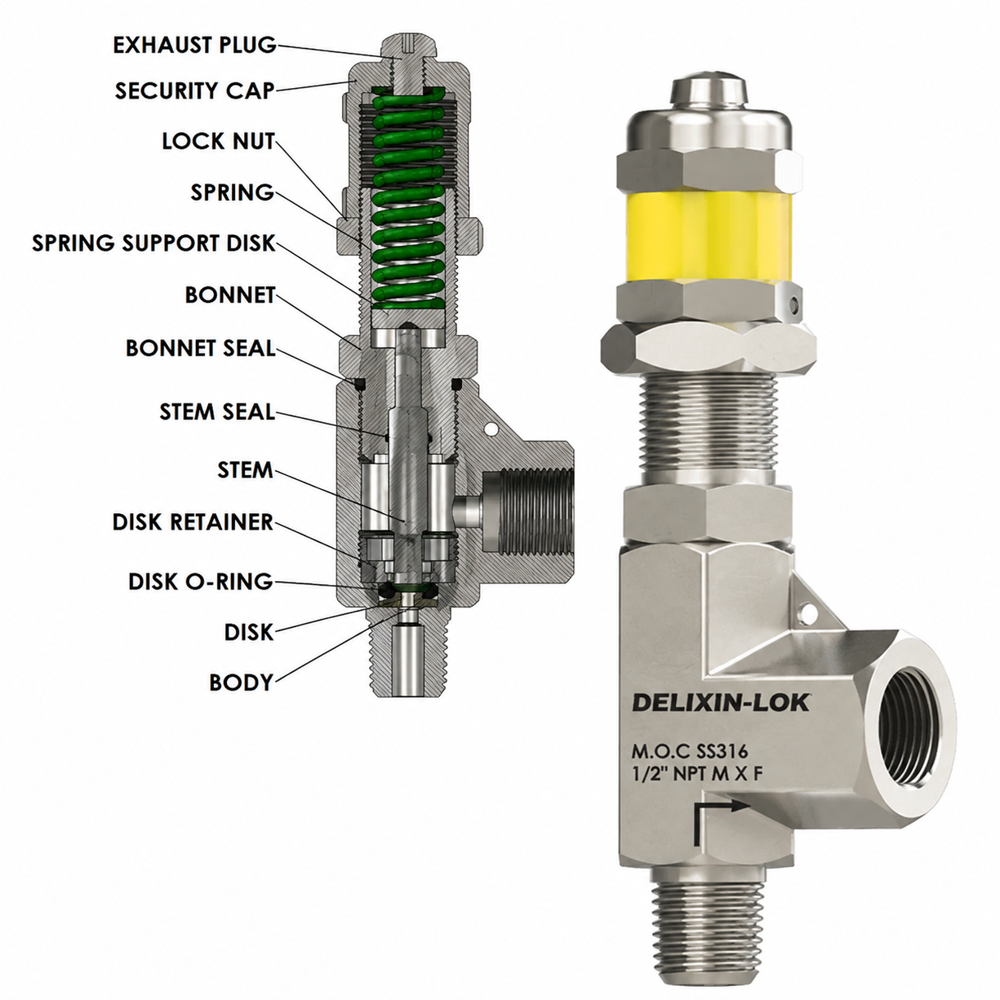Male X Female Pressure Relief Valve