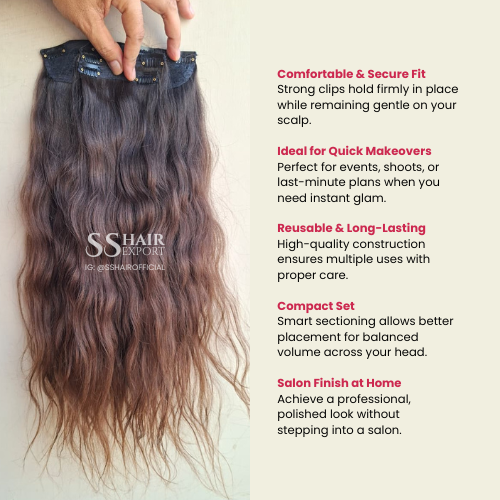 Light Brown Clip In Hair Extension Real Human Hair Wholesale Supplier