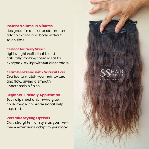 Light Brown Clip In Hair Extension Real Human Hair Wholesale Supplier