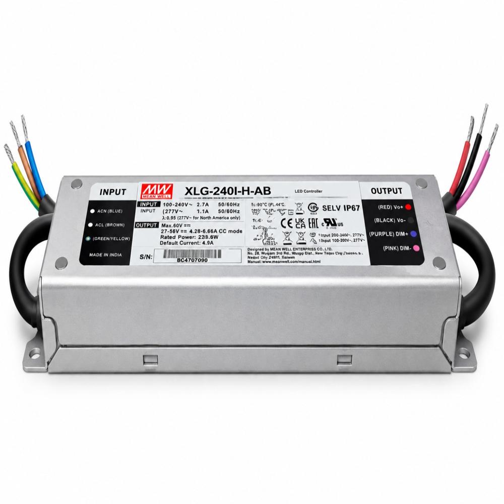 Mean Well XLG-240-H-AB is a 240W constant current LED driver