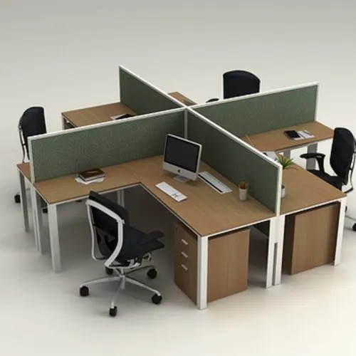 Office Furniture Modular Workstation - Color: White & Grey