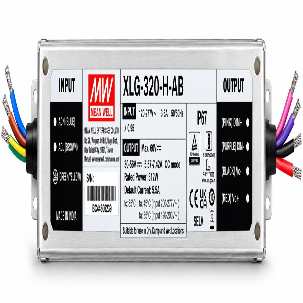 Mean Well XLG-320-H-AB LED Drivers Power Supply
