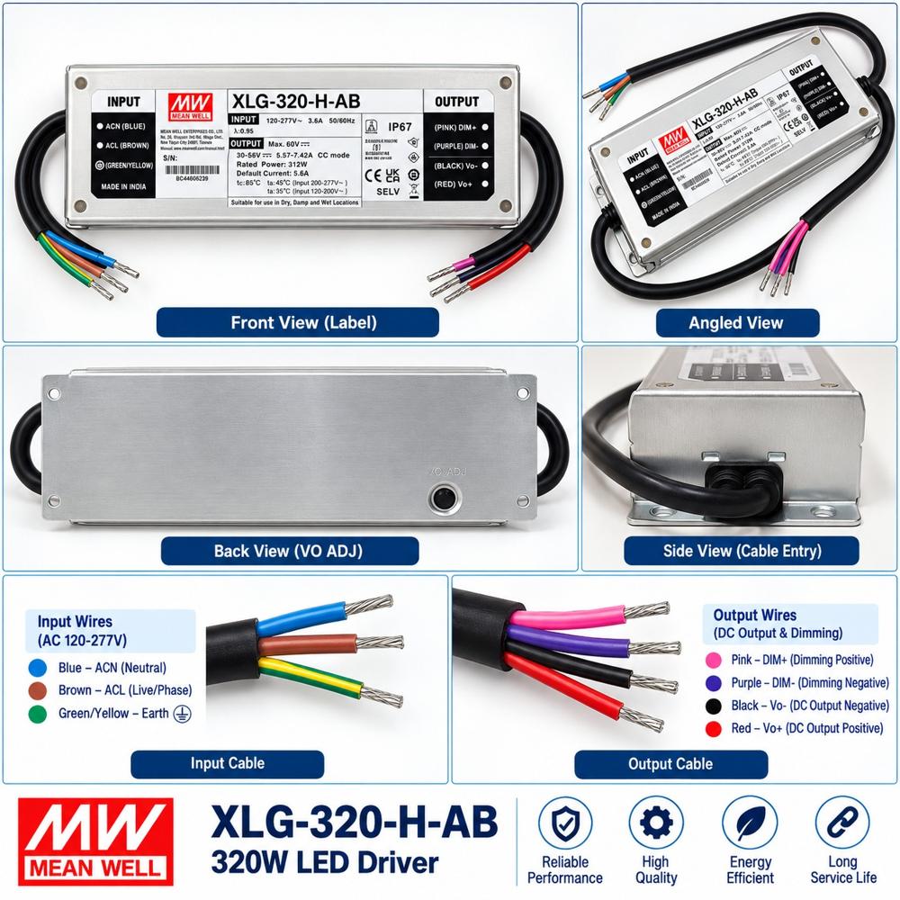 Mean Well XLG-320-H-AB LED Drivers Power Supply