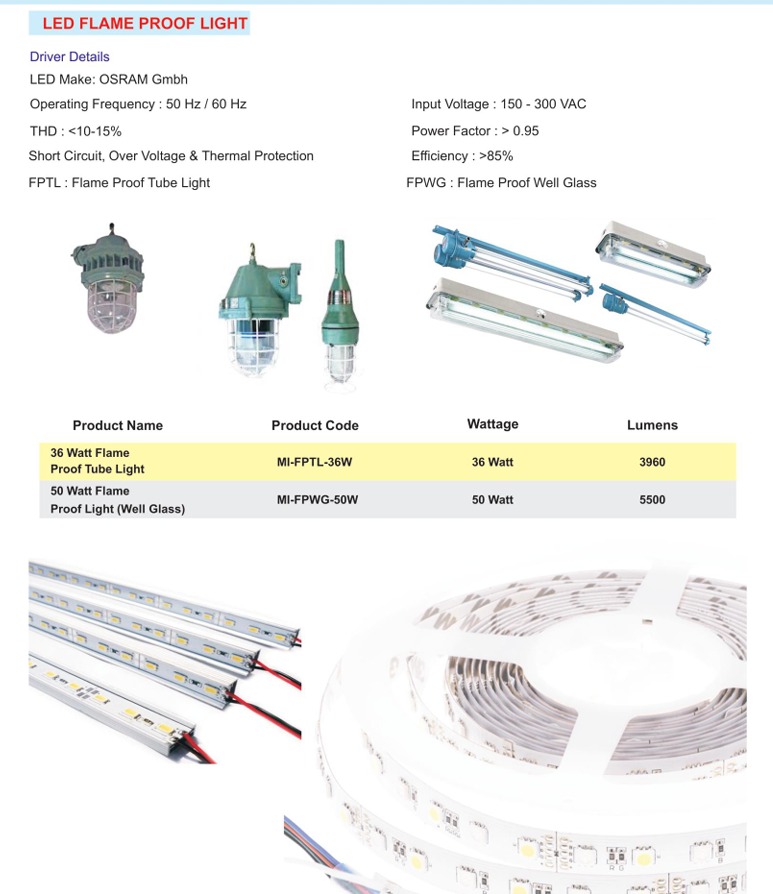Flame Proof Light - 60w, Cool White, 6500k | High Illumination, Energy Efficient, Low Maintenance