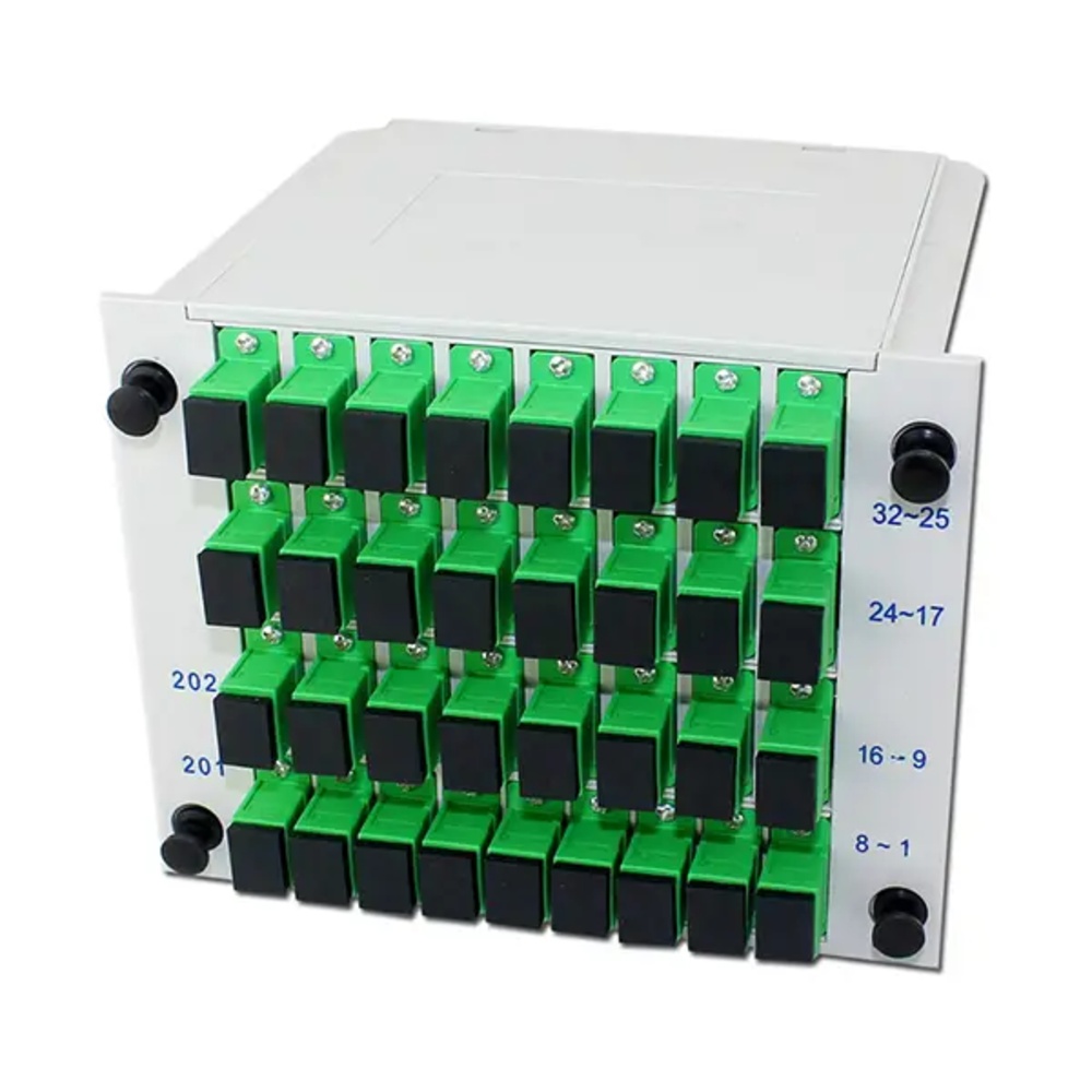 1x32 LGX Cassette Type Fiber Optic PLC (Planar Lightwave Circuit) Splitter Box.