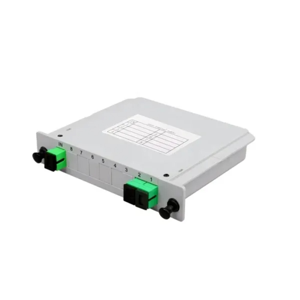 1X2 Plc (Planar Lightwave Circuit) Fiber Opticsplitter,With Green Sc/Apc Single-Mode Connector - Features: Very Low Insertion Low Polari