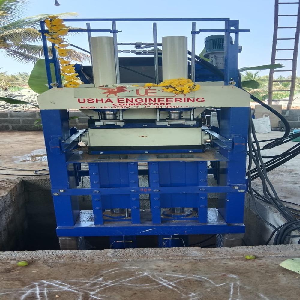 Interlocking Block Making Machine - 12 X 8 X 6 Inch, Blue | Fully Automatic, 1000 Blocks/hour, 415 Volt, 1-year Warranty