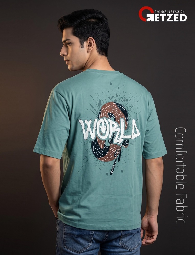 Mens Tencel Printed Round Neck T-Shirt