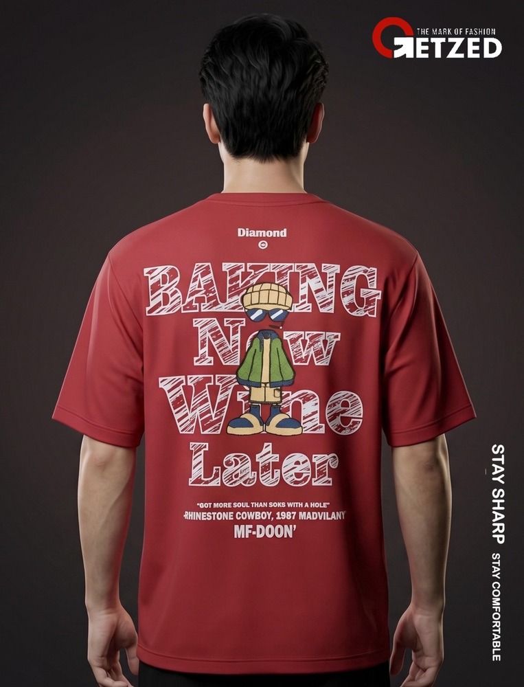 Mens Tencel Printed Round Neck T-Shirt
