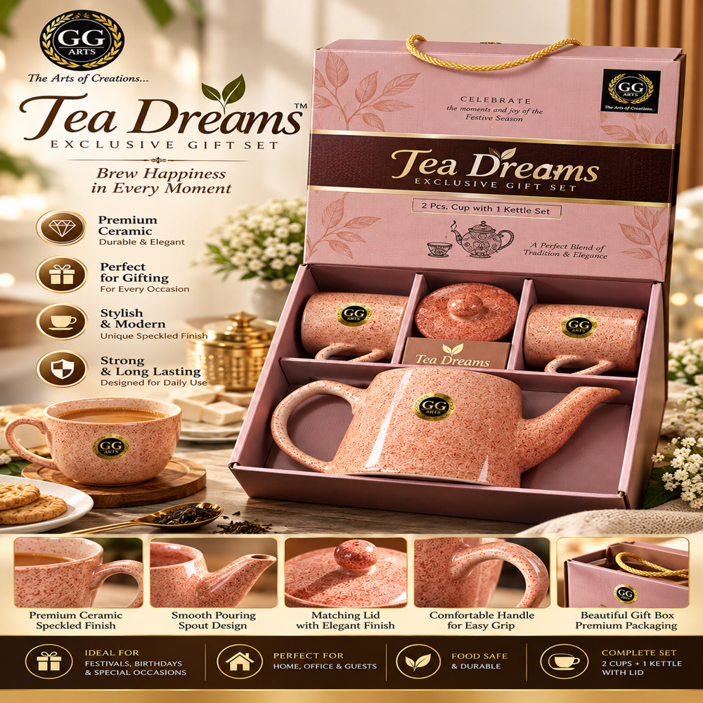 Kettle & Cup Set - Ceramic Type: Premium-quality Ceramic