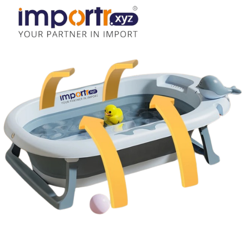 Temperature Display Foldable Baby Bathtub
