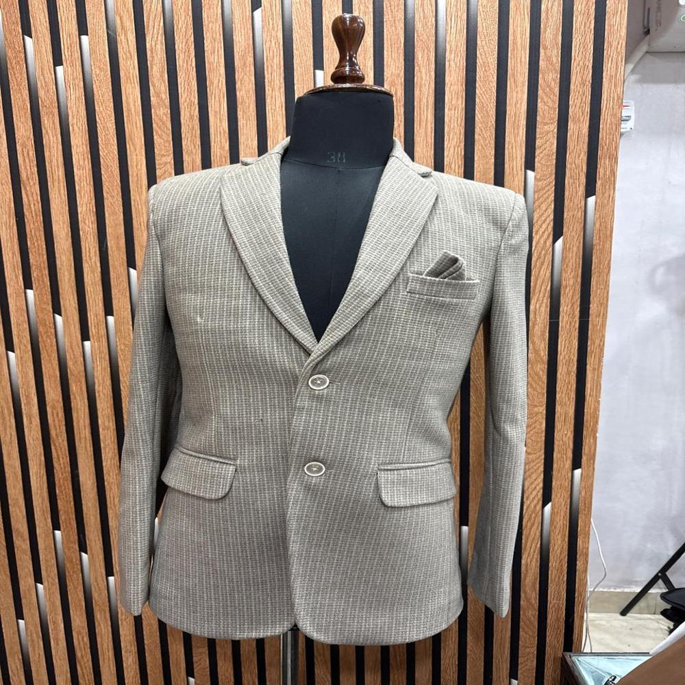 Premium Textured Micro Check Single Breasted Blazer for Men