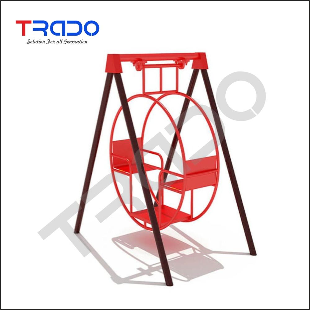 Globr Sewing - Powder-coated Mild Steel Frame, Blue/yellow | Child-safe Seating, Weather-proof Rotational Ride