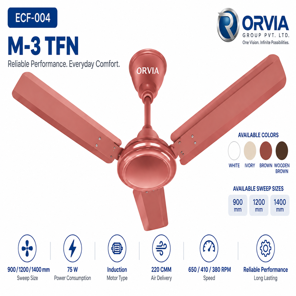 Orvia Tfn Ceiling Fan - Blade Diameter: 1200 Millimeter (Mm)