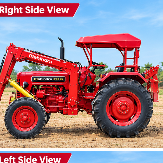 Tractor Mounted Pole Erection Machine - Color: Red