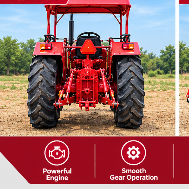 Tractor Mounted Pole Erection Machine - Color: Red