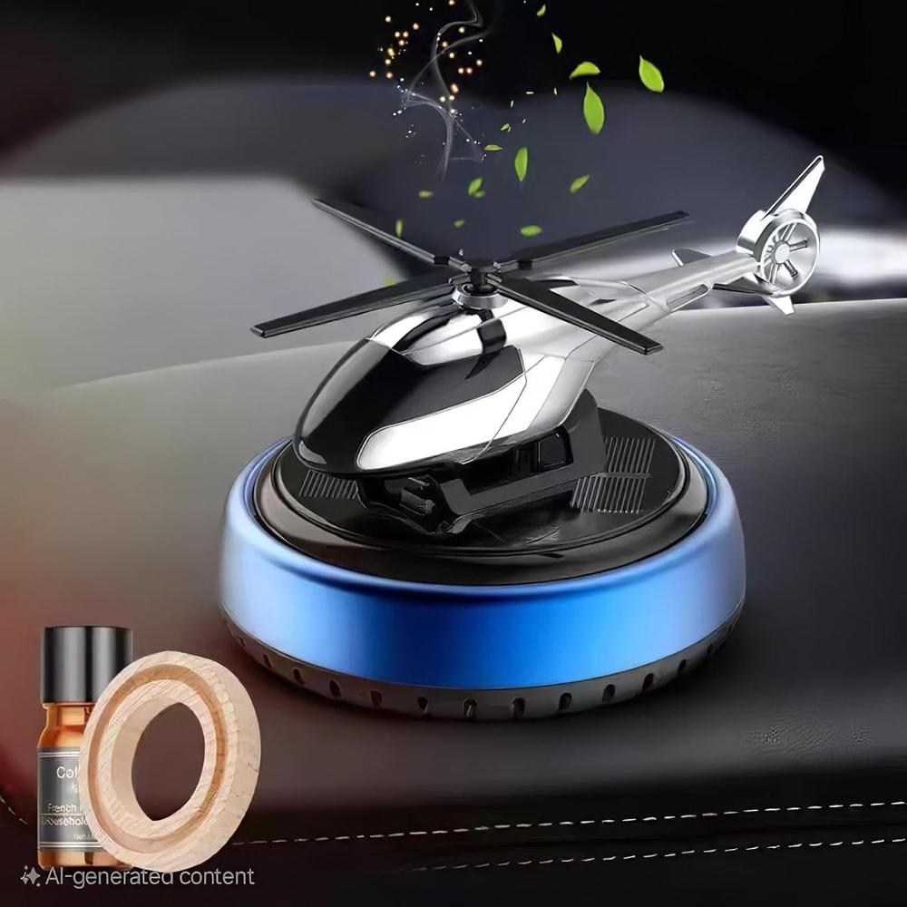 Solar Powered Helicopter Car Air Freshener