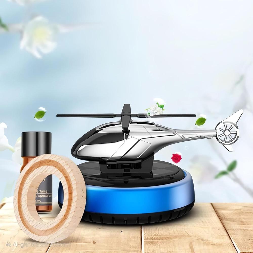 Solar Powered Helicopter Car Air Freshener
