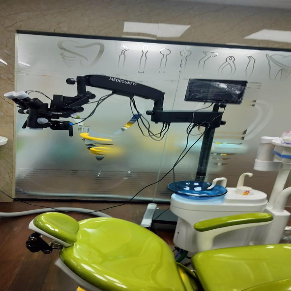 Medcounty Dental Wall Mount Microscope - Color: Black