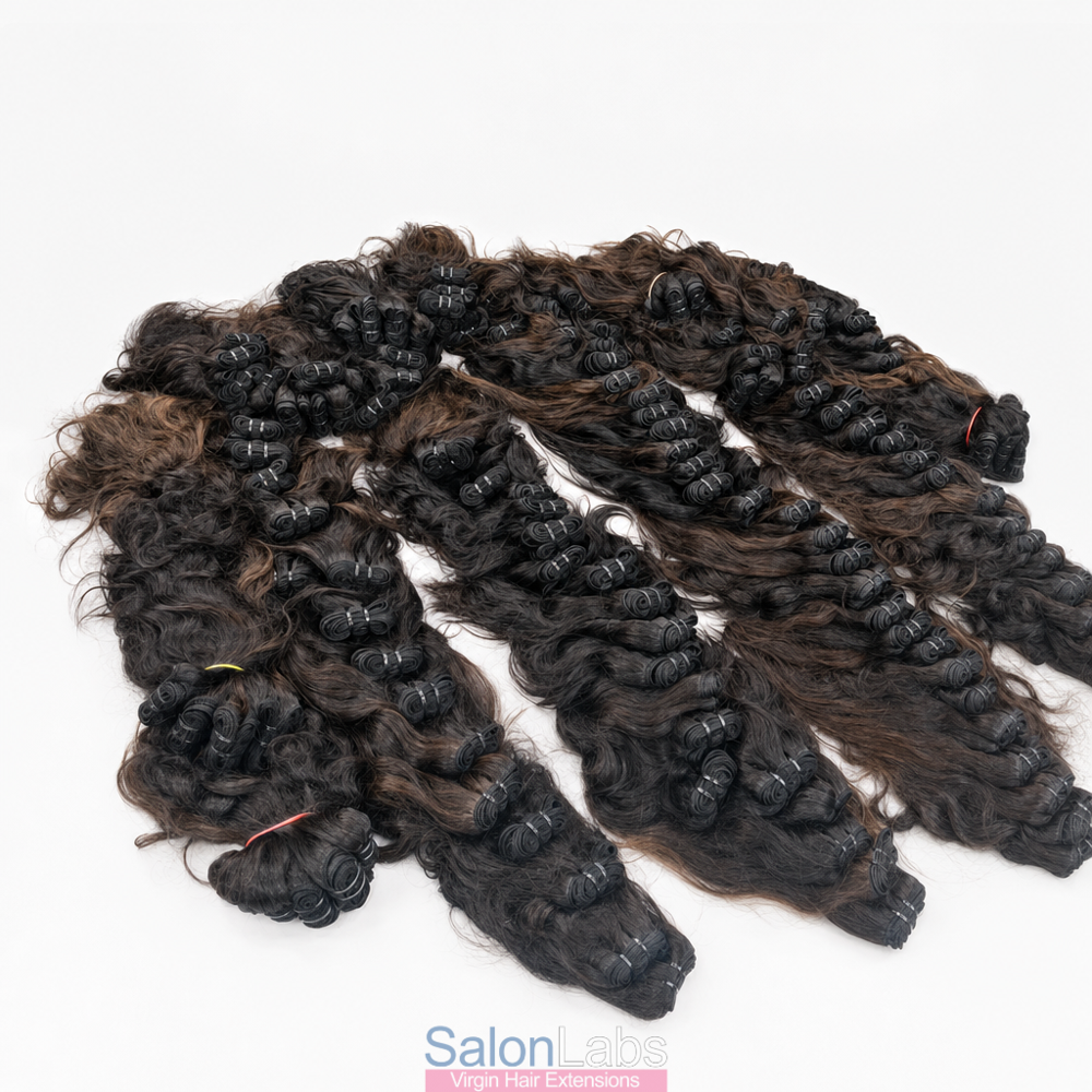 Machine Weft Hair - Temple Hair, Length 10-34 Inch, Remy Quality | Customizable, Triple Stitch Weft For Enhanced Durability
