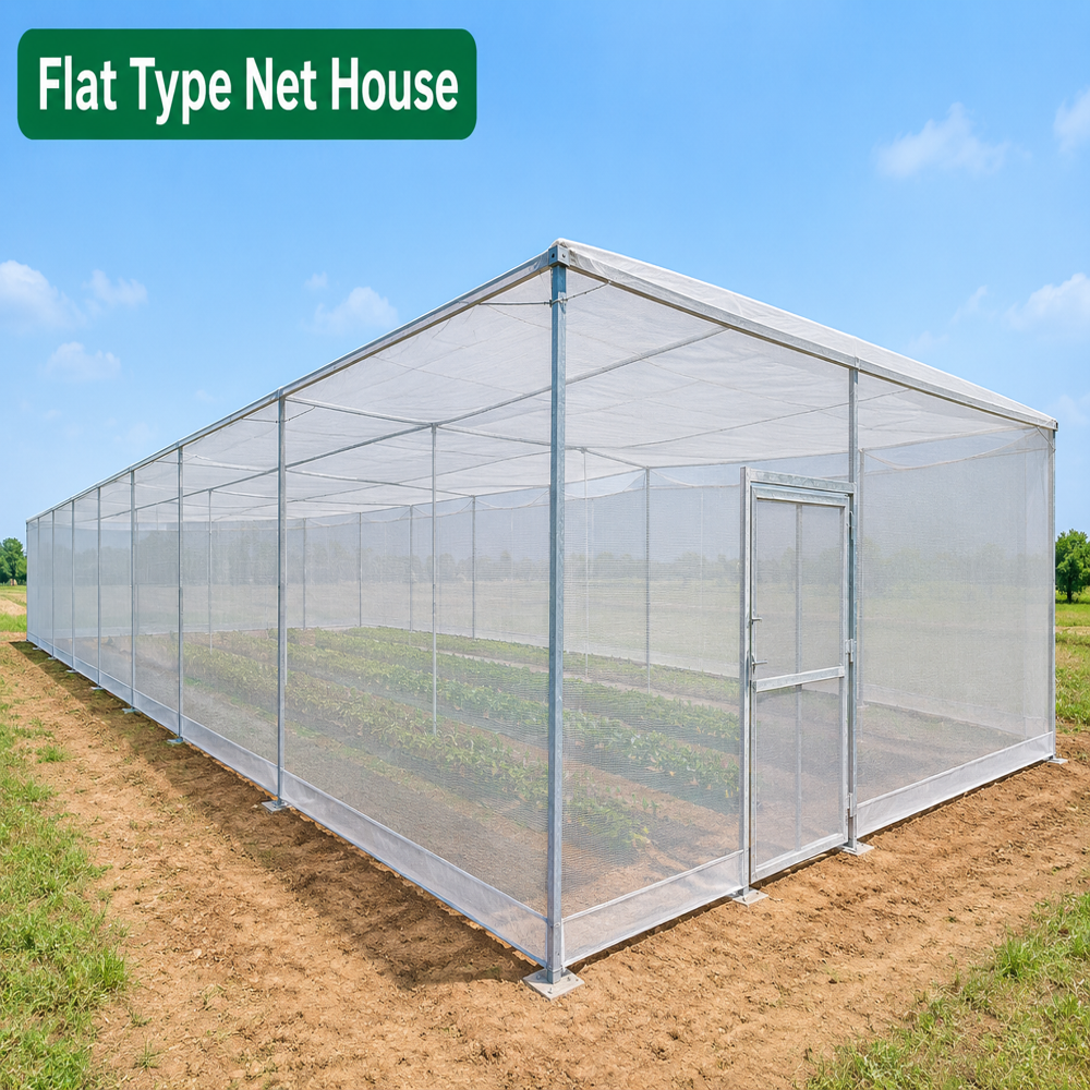 Flat Type Net House - Advantage: Improved Microclimate Control