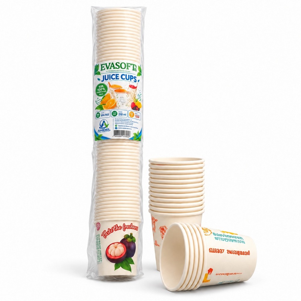 EVASOFT 210ml Biodegradable Paper Juice Cups