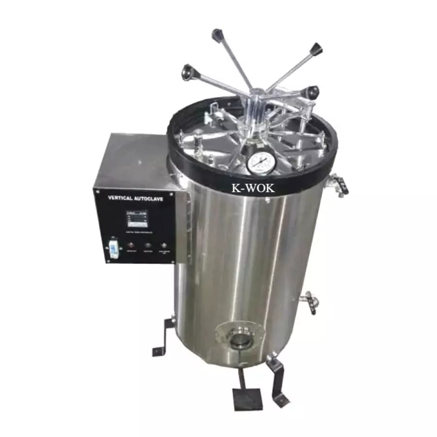 K-wok Stainless Steel Laboratory Vertical Autoclave - Accuracy: 120 Â°c