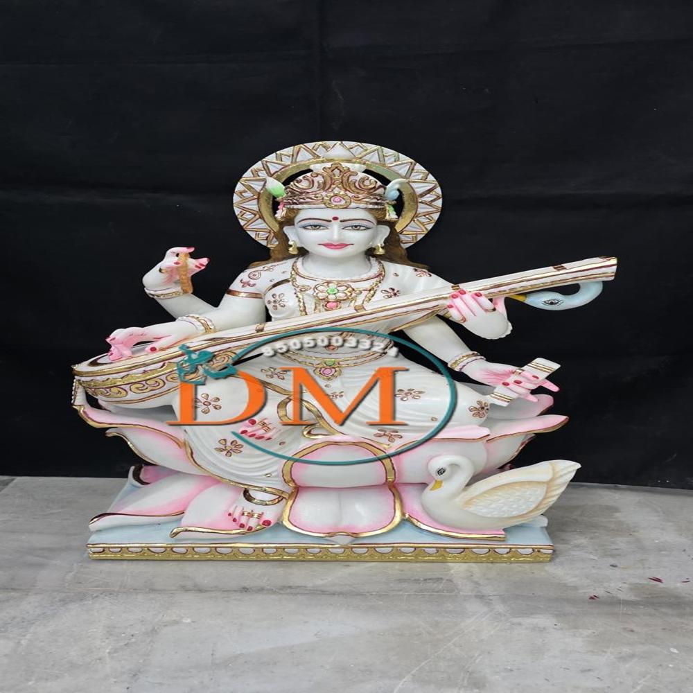 White Marble Saraswati Moorti