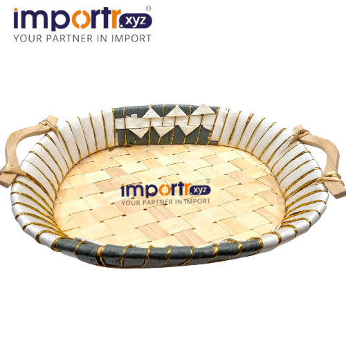 Wooden Fancy Wicker Basket - Dimension (L*W*H): 45 45 7 Centimeter (Cm)