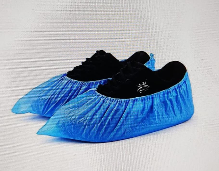 DISPOSABLE POLY SHOE COVER WITH THICK ELASTIC PAIR