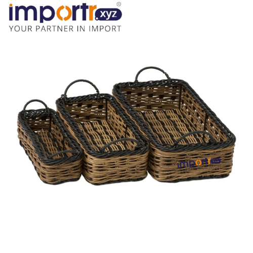 Wicker Basket S- 013 - Dimension (L*W*H): 31X22X12 Centimeter (Cm)