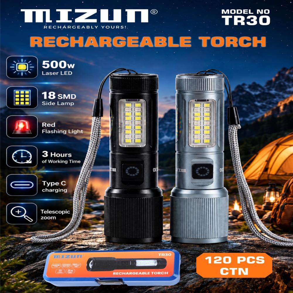 MIZUN TR30 RECHARGEABLE TORCH