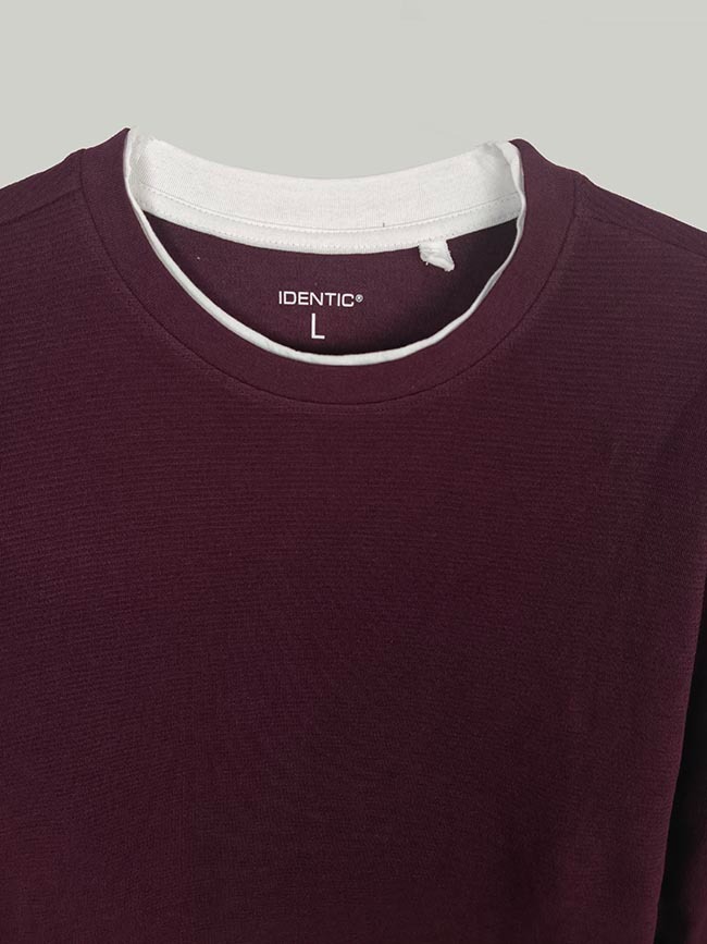 M11784 Mens Long Sleeve Textured T-Shirt