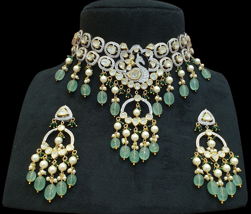 GOLD NECKLACE SET DIMAOND SET